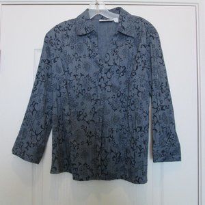 Croft & Barrow Ruffled Texture Floral Blouse